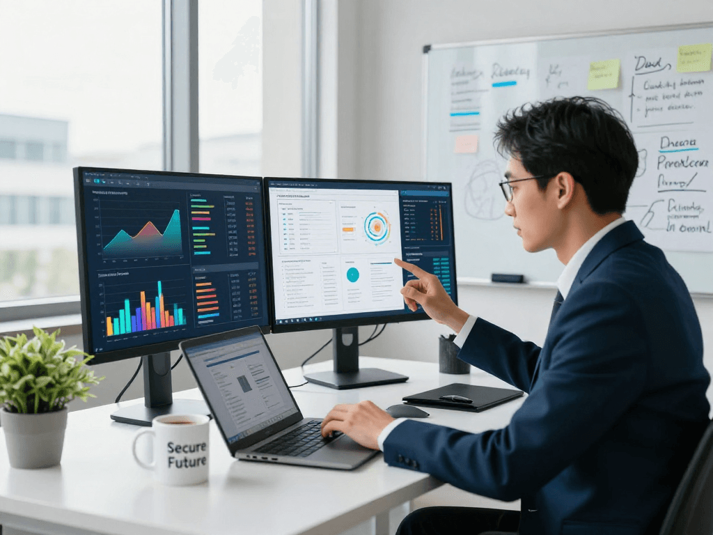 Daten- und IT-Sicherheit Dienstleistung analysis in a modern office environment.